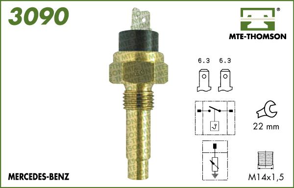 MTE-Thomson 3090 - Датчик, температура охлаждающей жидкости autosila-amz.com