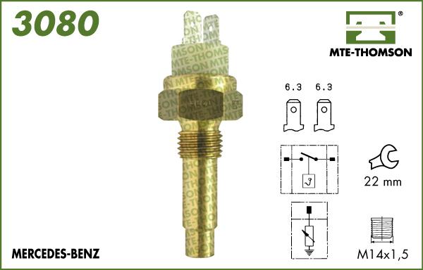 MTE-Thomson 3080 - Датчик, температура охлаждающей жидкости autosila-amz.com