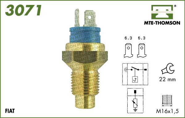 MTE-Thomson 3071 - Датчик, температура охлаждающей жидкости autosila-amz.com