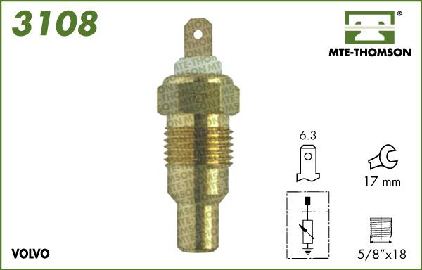 MTE-Thomson 3108 - Датчик, температура охлаждающей жидкости autosila-amz.com