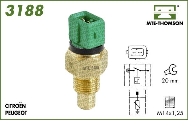 MTE-Thomson 3188 - Датчик, температура охлаждающей жидкости autosila-amz.com