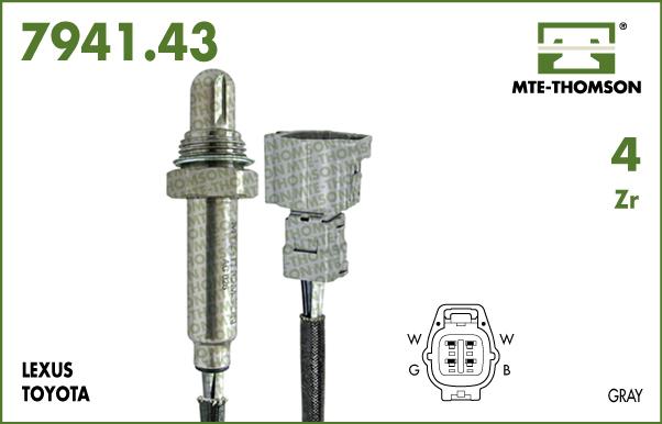 MTE-Thomson 7941.43.080 - Лямбда-зонд, датчик кислорода autosila-amz.com