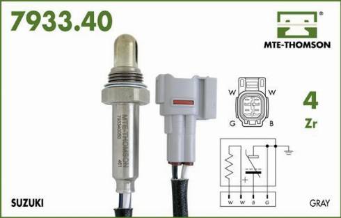 MTE-Thomson 7933.40.040 - Лямбда-зонд, датчик кислорода autosila-amz.com