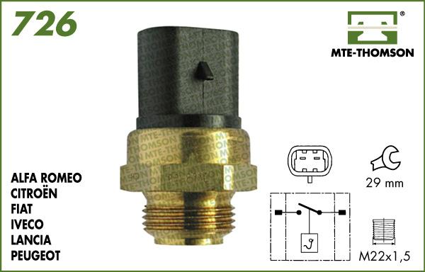 MTE-Thomson 726.92/87 - Термовыключатель, вентилятор радиатора / кондиционера autosila-amz.com