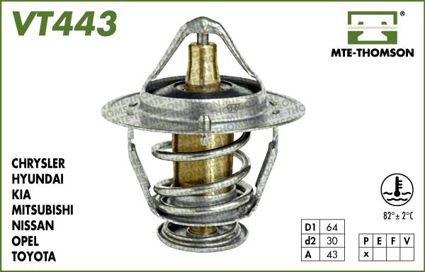 MTE-Thomson VT443.82 - Термостат охлаждающей жидкости / корпус autosila-amz.com