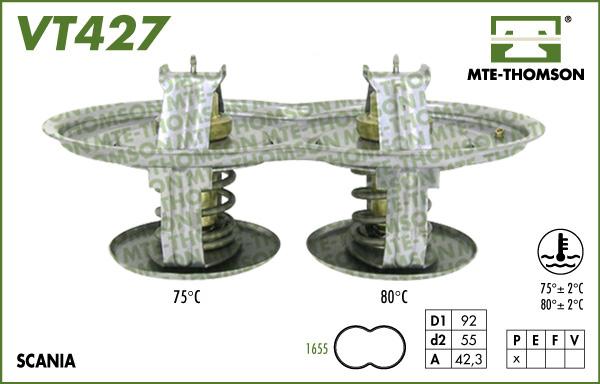 MTE-Thomson VT427.75/80 - Термостат охлаждающей жидкости / корпус autosila-amz.com