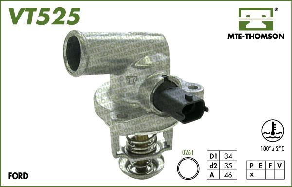 MTE-Thomson VT525.100 - Термостат охлаждающей жидкости / корпус autosila-amz.com