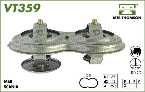 MTE-Thomson VT359.75 - Термостат охлаждающей жидкости / корпус autosila-amz.com