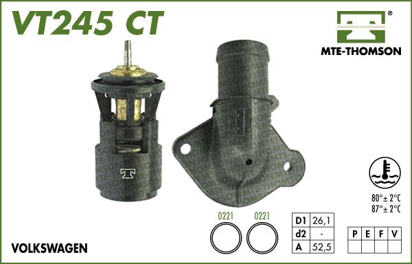 MTE-Thomson VT245.80CT - Термостат охлаждающей жидкости / корпус autosila-amz.com