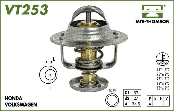 MTE-Thomson VT253.77 - Термостат охлаждающей жидкости / корпус autosila-amz.com