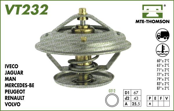 MTE-Thomson VT232.87 - Термостат охлаждающей жидкости / корпус autosila-amz.com