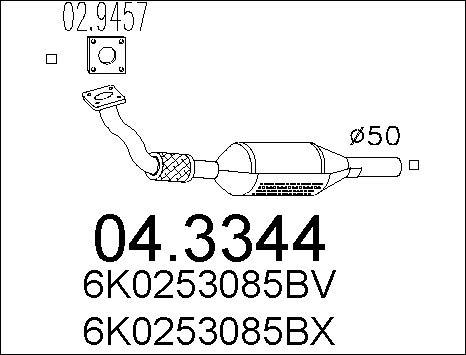 MTS 04.3344 - Катализатор autosila-amz.com