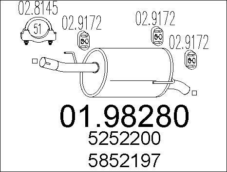 MTS 01.98280 - Глушитель выхлопных газов, конечный autosila-amz.com