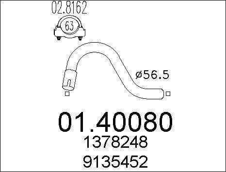 MTS 01.40080 - Труба выхлопного газа autosila-amz.com