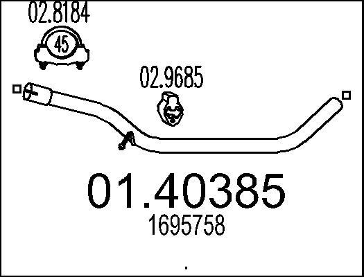 MTS 01.40385 - Труба выхлопного газа autosila-amz.com