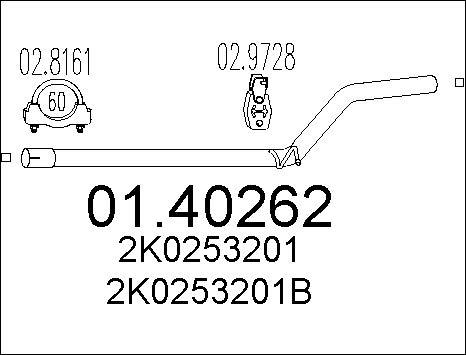 MTS 01.40262 - Труба выхлопного газа autosila-amz.com