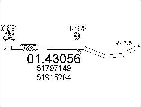 MTS 01.43056 - Труба выхлопного газа autosila-amz.com