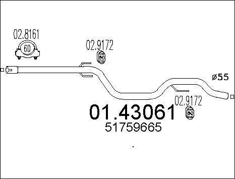 MTS 01.43061 - Труба выхлопного газа autosila-amz.com