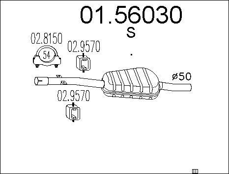 MTS 01.56030 - Средний глушитель выхлопных газов autosila-amz.com