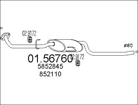 MTS 01.56760 - Средний глушитель выхлопных газов autosila-amz.com