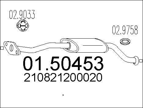 MTS 01.50453 - Средний глушитель выхлопных газов autosila-amz.com
