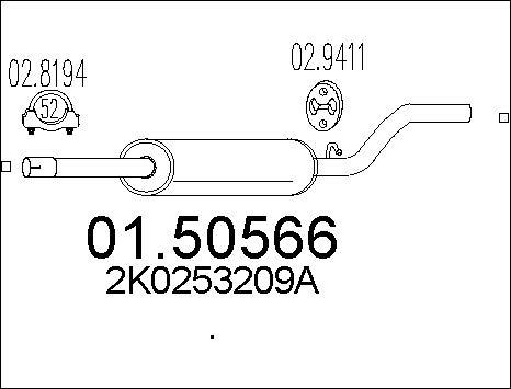 MTS 01.50566 - Средний глушитель выхлопных газов autosila-amz.com