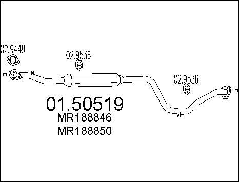 MTS 01.50519 - Средний глушитель выхлопных газов autosila-amz.com