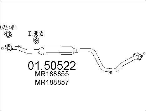 MTS 01.50522 - Средний глушитель выхлопных газов autosila-amz.com