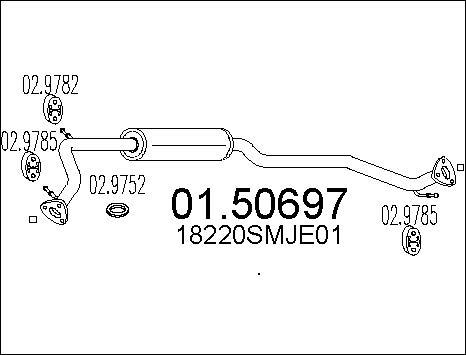 MTS 01.50697 - Средний глушитель выхлопных газов autosila-amz.com