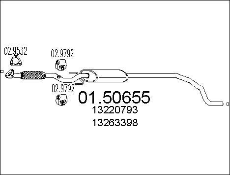 MTS 01.50655 - Средний глушитель выхлопных газов autosila-amz.com