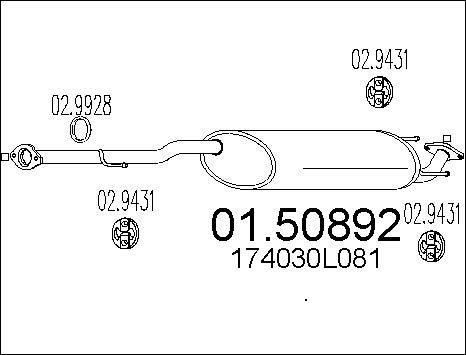 MTS 01.50892 - Средний глушитель выхлопных газов autosila-amz.com