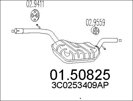 MTS 01.50825 - Средний глушитель выхлопных газов autosila-amz.com