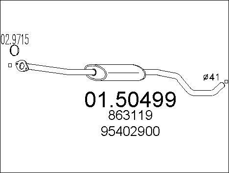 MTS 01.50302 - Средний глушитель выхлопных газов autosila-amz.com