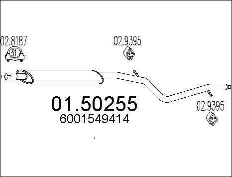 MTS 01.50255 - Средний глушитель выхлопных газов autosila-amz.com