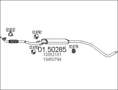 MTS 01.50285 - Средний глушитель выхлопных газов autosila-amz.com
