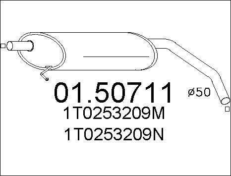MTS 01.50711 - Средний глушитель выхлопных газов autosila-amz.com