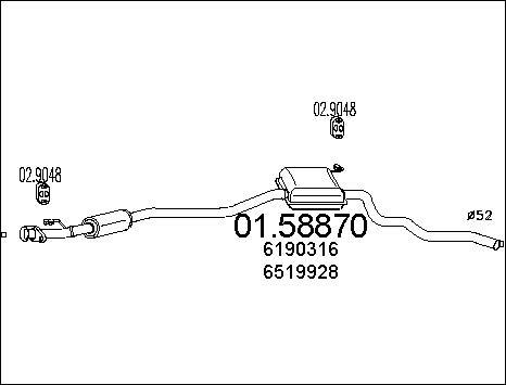 MTS 01.58870 - Средний глушитель выхлопных газов autosila-amz.com