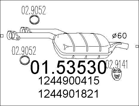 MTS 01.53530 - Средний глушитель выхлопных газов autosila-amz.com