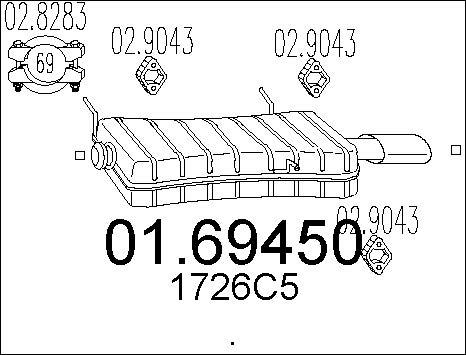 MTS 01.69450 - Глушитель выхлопных газов, конечный autosila-amz.com