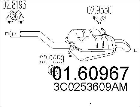 MTS 01.60967 - Глушитель выхлопных газов, конечный autosila-amz.com