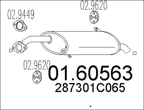 MTS 01.60563 - Глушитель задн.часть ! L800 \HYUNDAI GETZ 1.1 02>0 autosila-amz.com