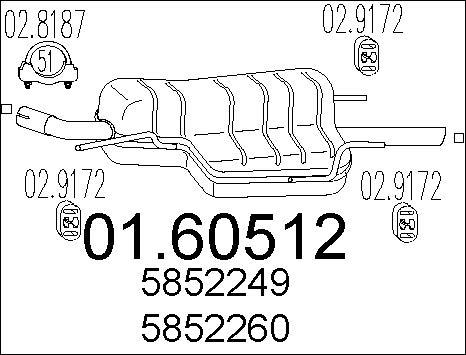 MTS 01.60512 - Глушитель выхлопных газов, конечный autosila-amz.com