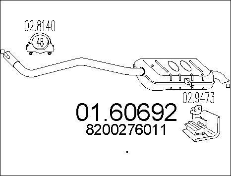 MTS 01.60692 - Монтажный комплект, катализатор autosila-amz.com