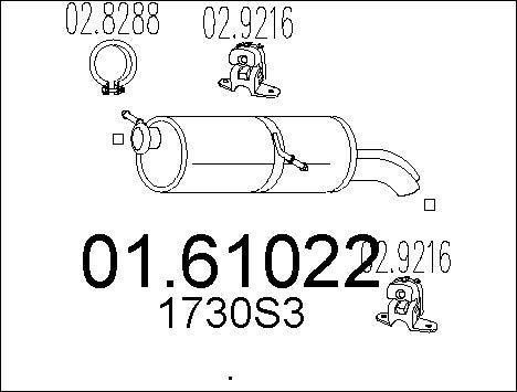 MTS 01.61022 - Глушитель выхлопных газов, конечный autosila-amz.com