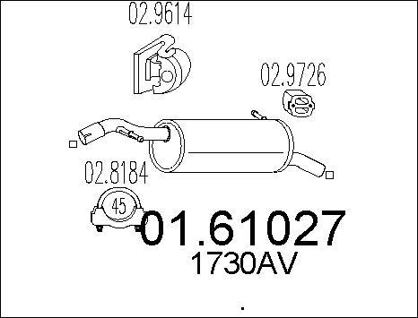 MTS 01.61027 - Глушитель выхлопных газов, конечный autosila-amz.com