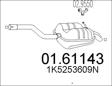 MTS 01.61143 - Глушитель выхлопных газов, конечный autosila-amz.com