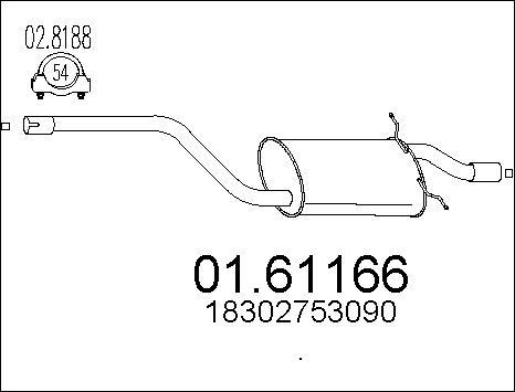 MTS 01.61166 - Глушитель выхлопных газов, конечный autosila-amz.com