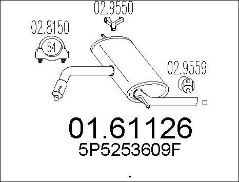 MTS 01.61126 - Глушитель выхлопных газов, конечный autosila-amz.com