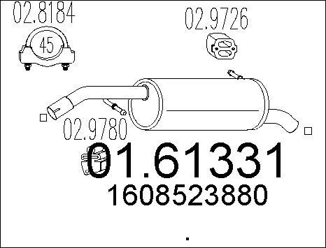 MTS 01.61331 - Глушитель выхлопных газов конечный ! \PEUGEOT 208 I 1.0 (12>) autosila-amz.com