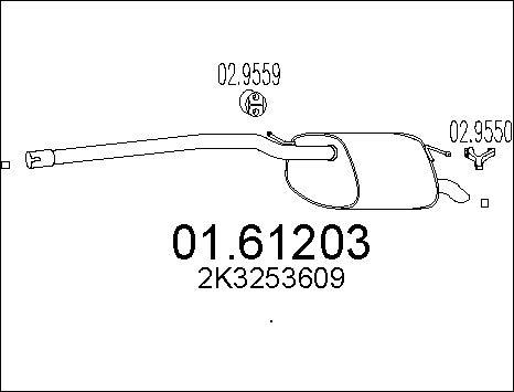 MTS 01.61203 - Глушитель выхлопных газов, конечный autosila-amz.com